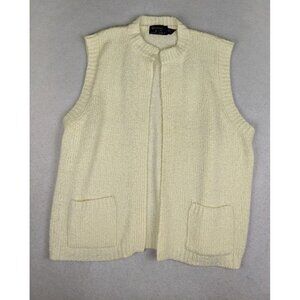 Vintage Women's Sweater Vest Bonnie Lee Ivory Cream Size 48